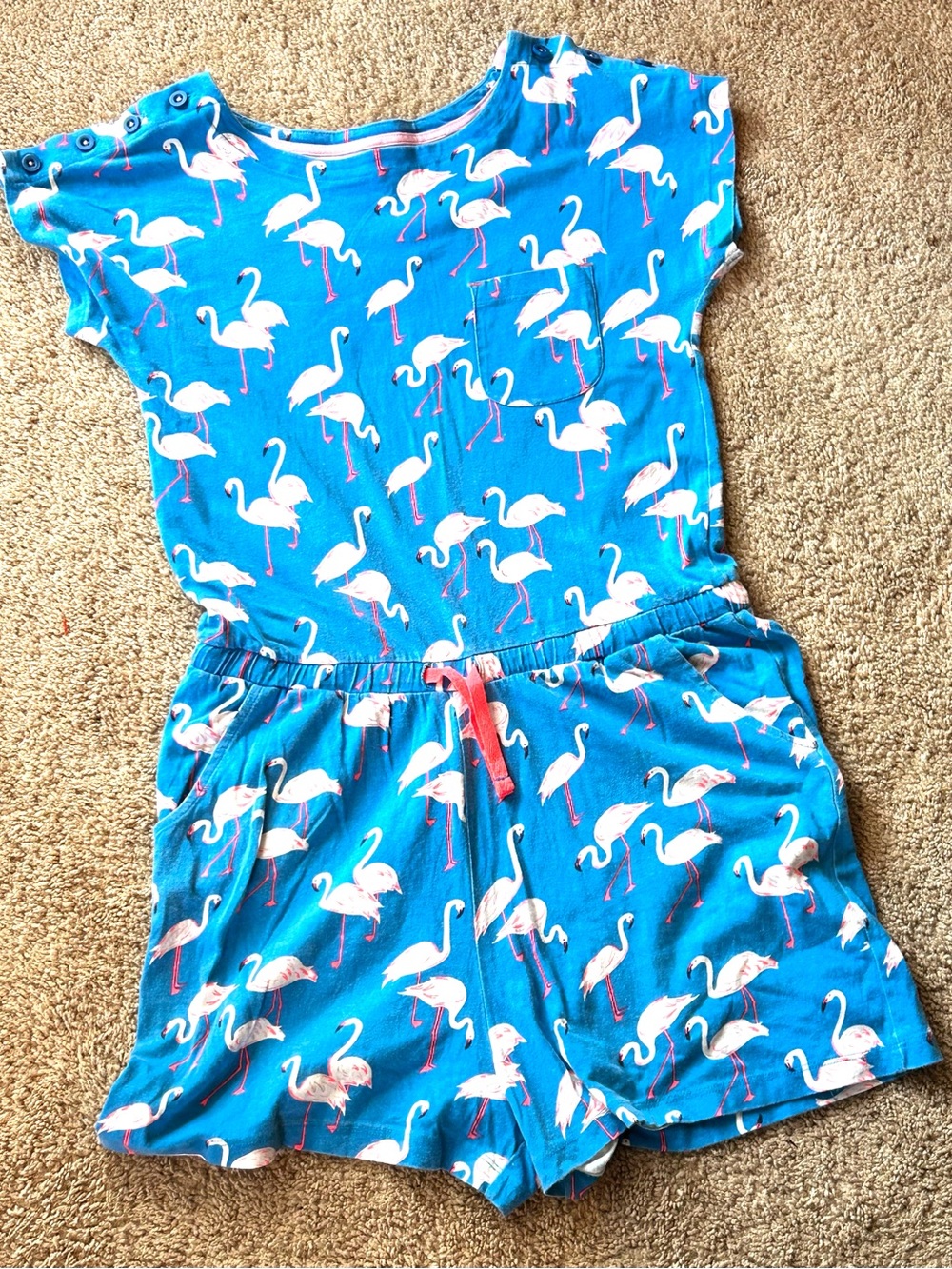 Boden Girls Flamingo Print Romper